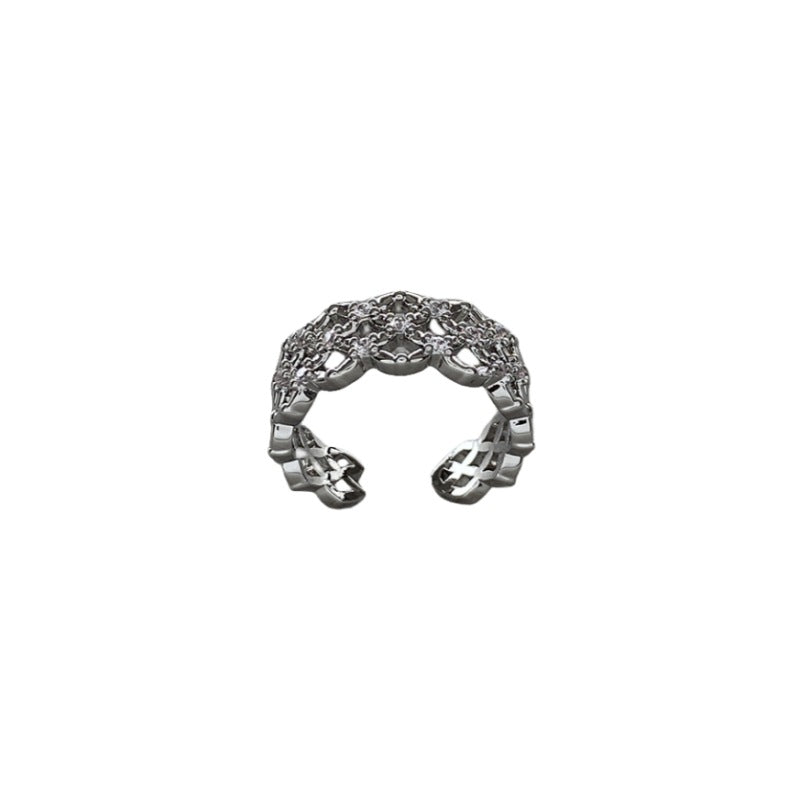 Woven Diamond Open Ring Cn467