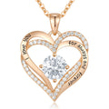 Micro-Inlaid Heart-Shaped Necklace Cn0309
