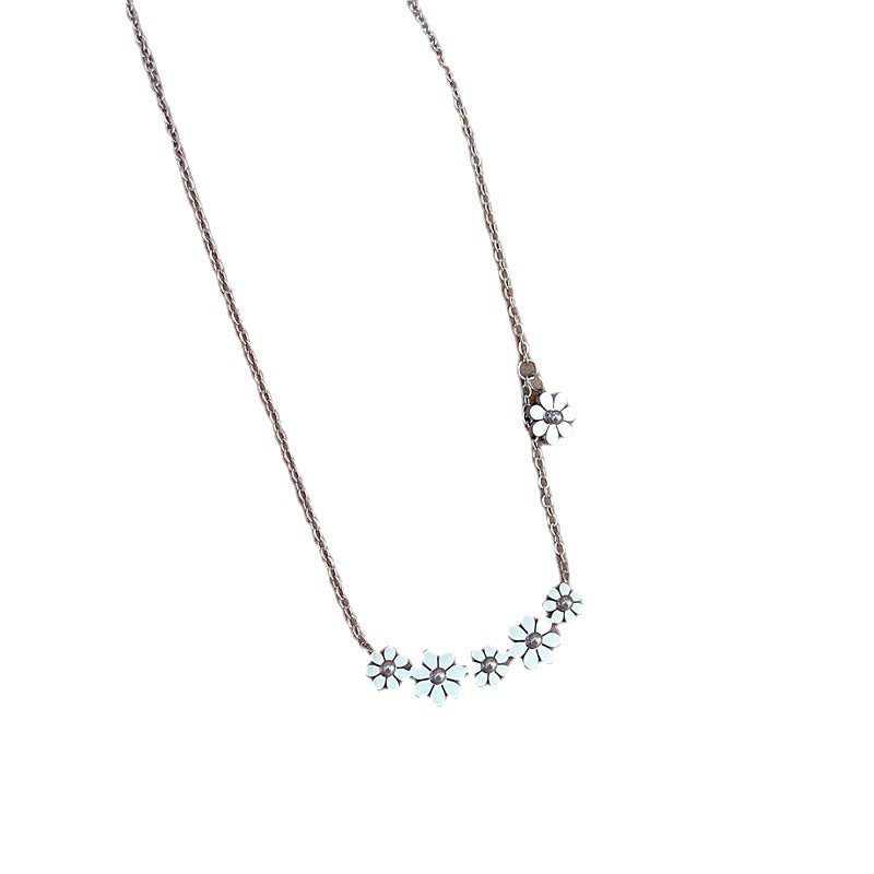 6 Flowers Minimalist Necklace Cn0294