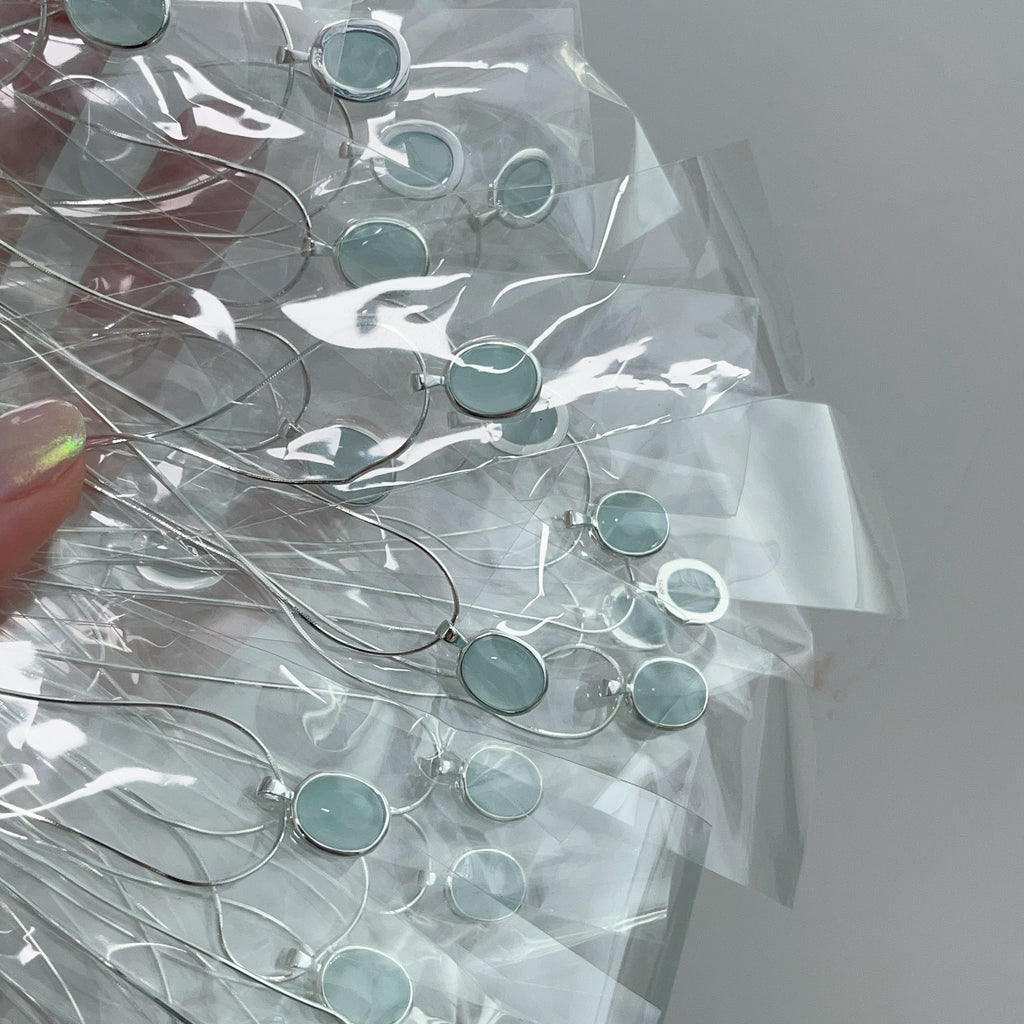 स्काई ब्लू अगेट पेन्टन सर्प हॉड नेलेस Cn327