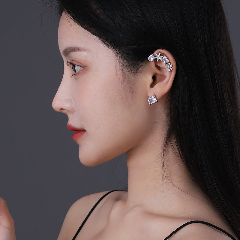 Snowflake Ear Hook Non-Pierced Ear Clip Integrated Earrings Cn512