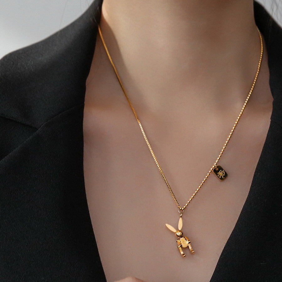 Non-Fading Gold Bunny Necklace Cn0253