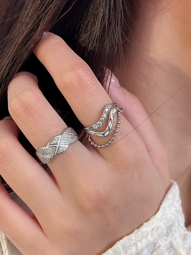 체인 오프닝 s925 스털링 실버 반지