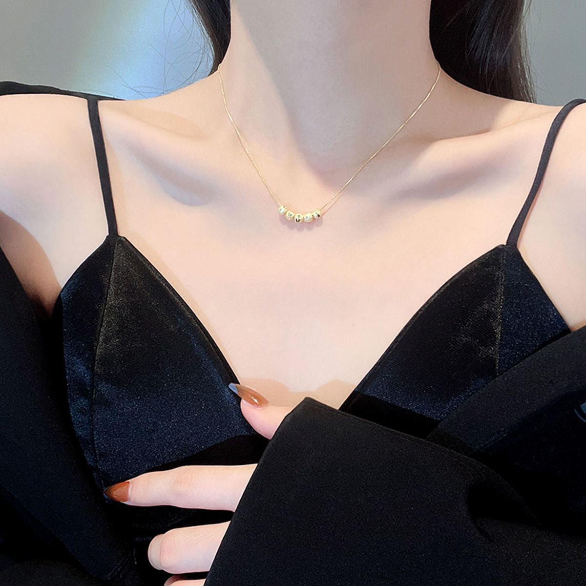 Collier de perles de transfert rétro