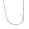 S925 Pure Chain Gypsophila Sparkling Necklace Ditumpuk dengan Rantai Polos