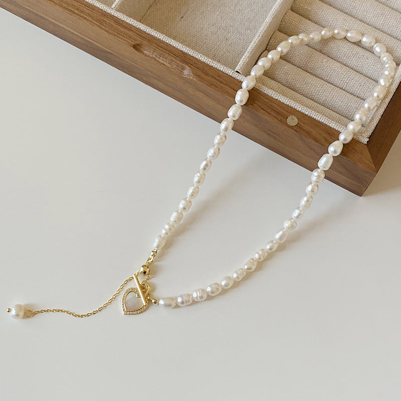 French gentle natural  love shell necklace female