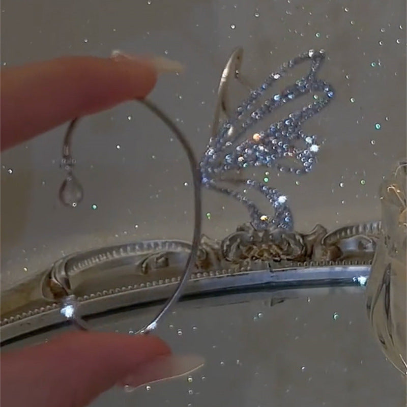 گوشواره گیره گوش سوراخ بال های پروانه ای الماس