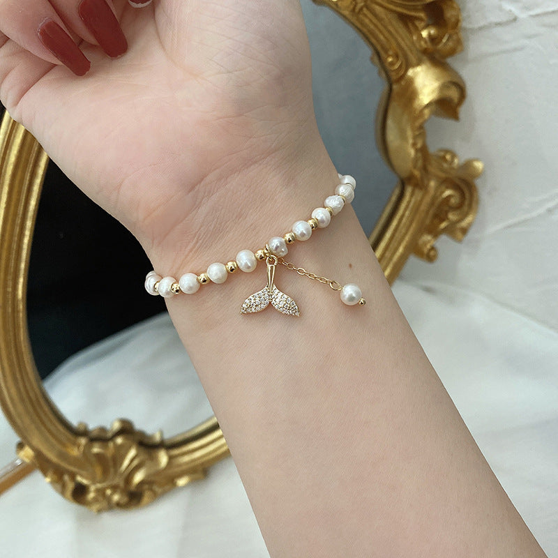 찬바람 크리스탈 피시테일 팔찌