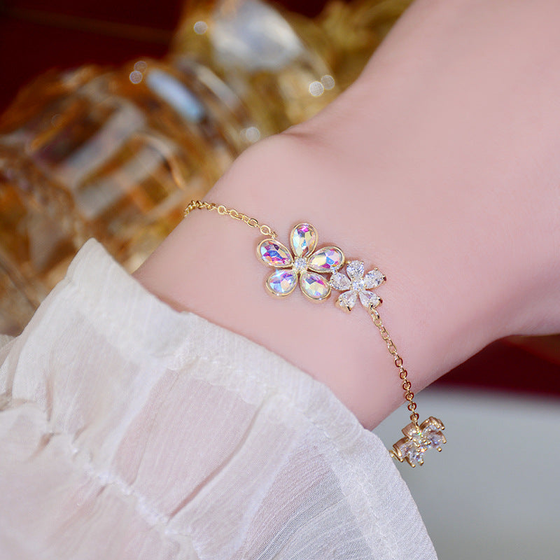 Fresh Flowers Full Diamond Crystal Aurora Bracelet