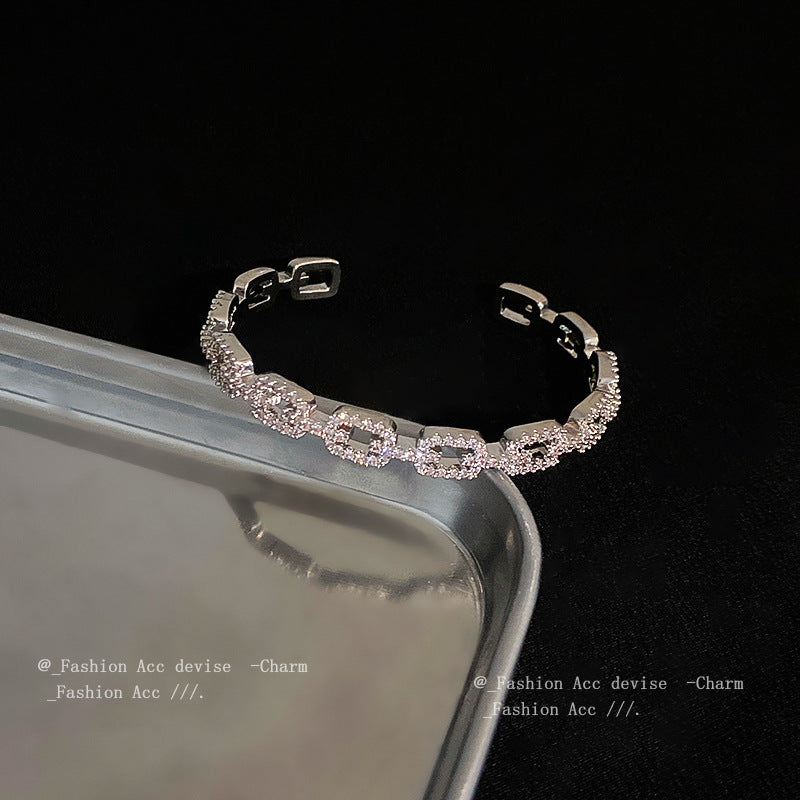 Zircon Chain Opening Bracelet