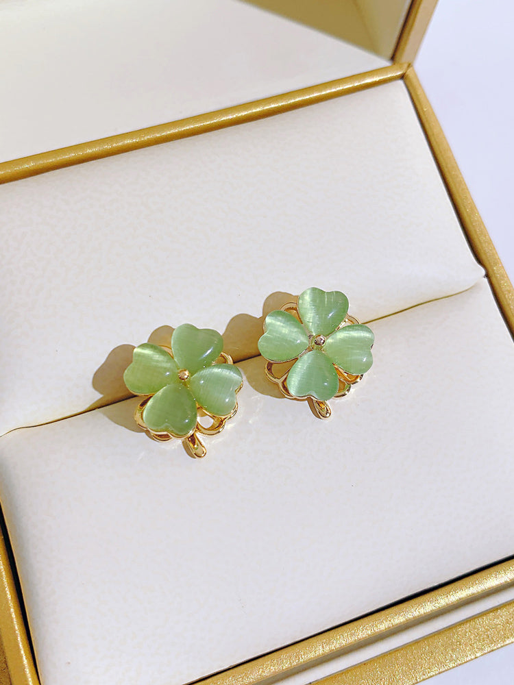 گوشواره چهار برگ عقیق سبز دوار زن