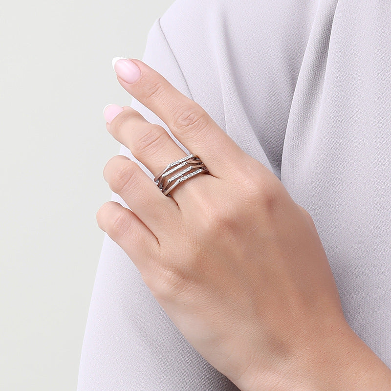 ढेर जिक्रोन हेक्सागोनल ज्यामितीय अंगूठी