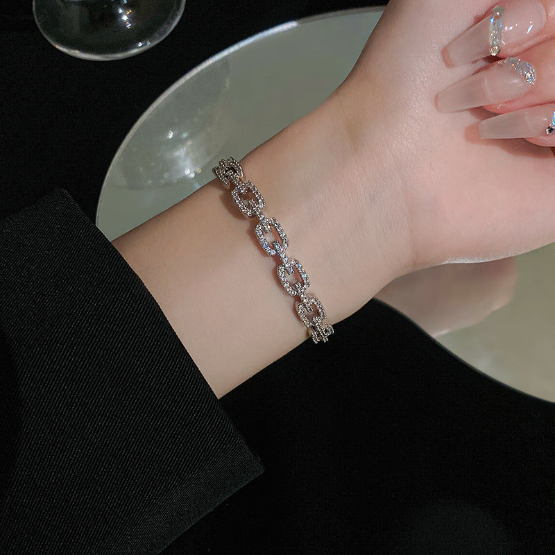 Zircon Chain Opening Bracelet