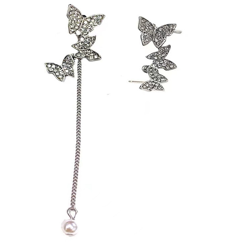 دو تا گوشواره منگوله پروانه ای نامتقارن