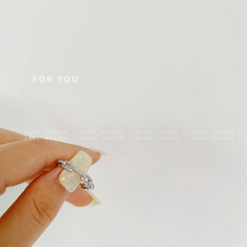 Mở vòng bằng đồng zircon kim cương đầy đủ có thể điều chỉnh