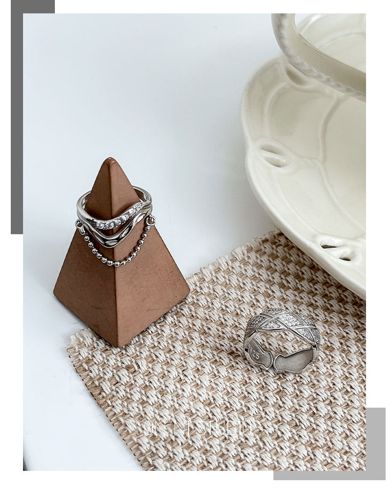 체인 오프닝 s925 스털링 실버 반지