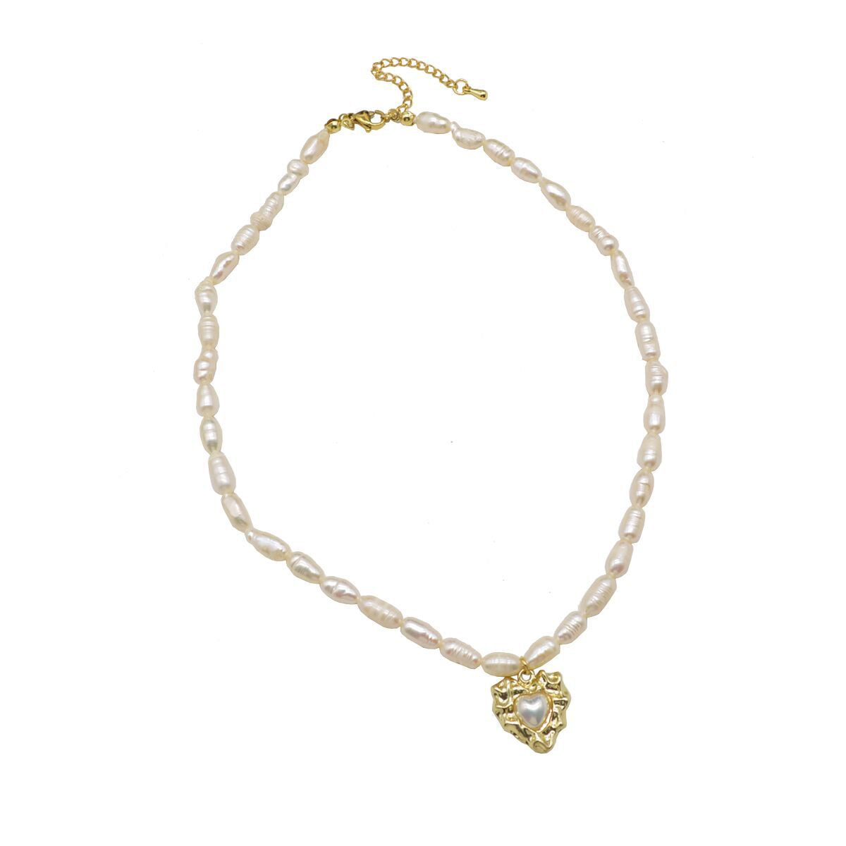 French Vintage Heart Freshwater Necklace