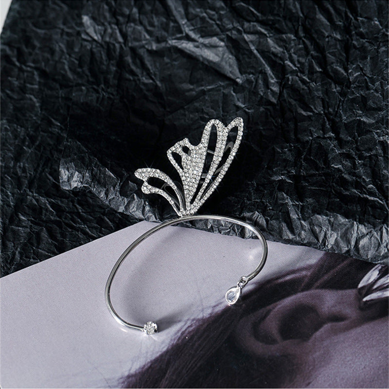 گوشواره گیره گوش سوراخ بال های پروانه ای الماس