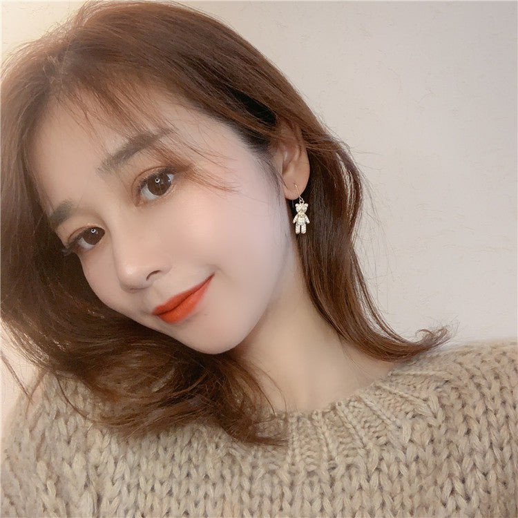 گوشواره خرس الماس ساده