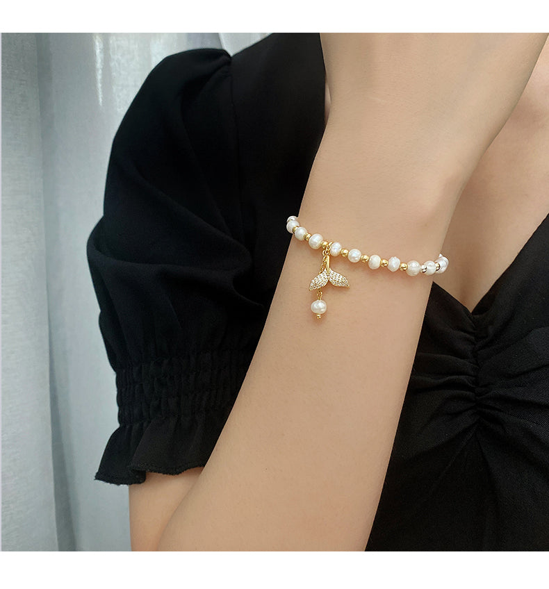 찬바람 크리스탈 피시테일 팔찌