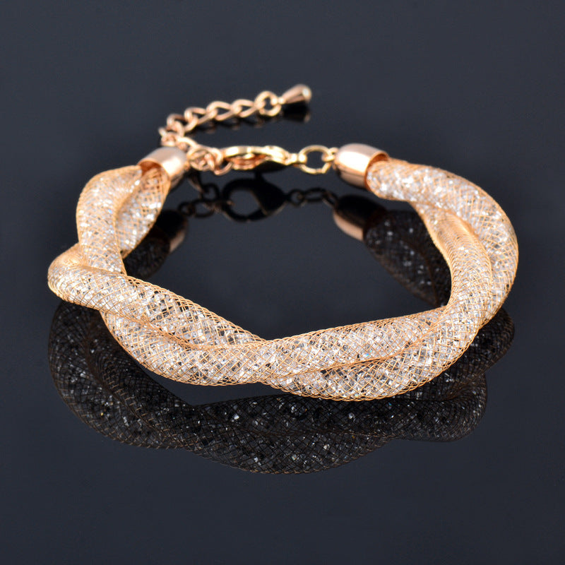 크리스탈 메쉬 더블 와인딩 브레이슬릿