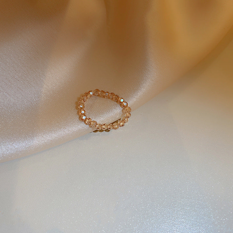 Crystal Necklace Neck Chain Clambone Chain Bracelet Ring Hanklet Set