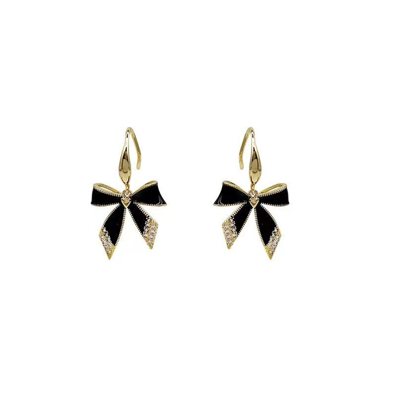 Black Bow Diamond Earrings
