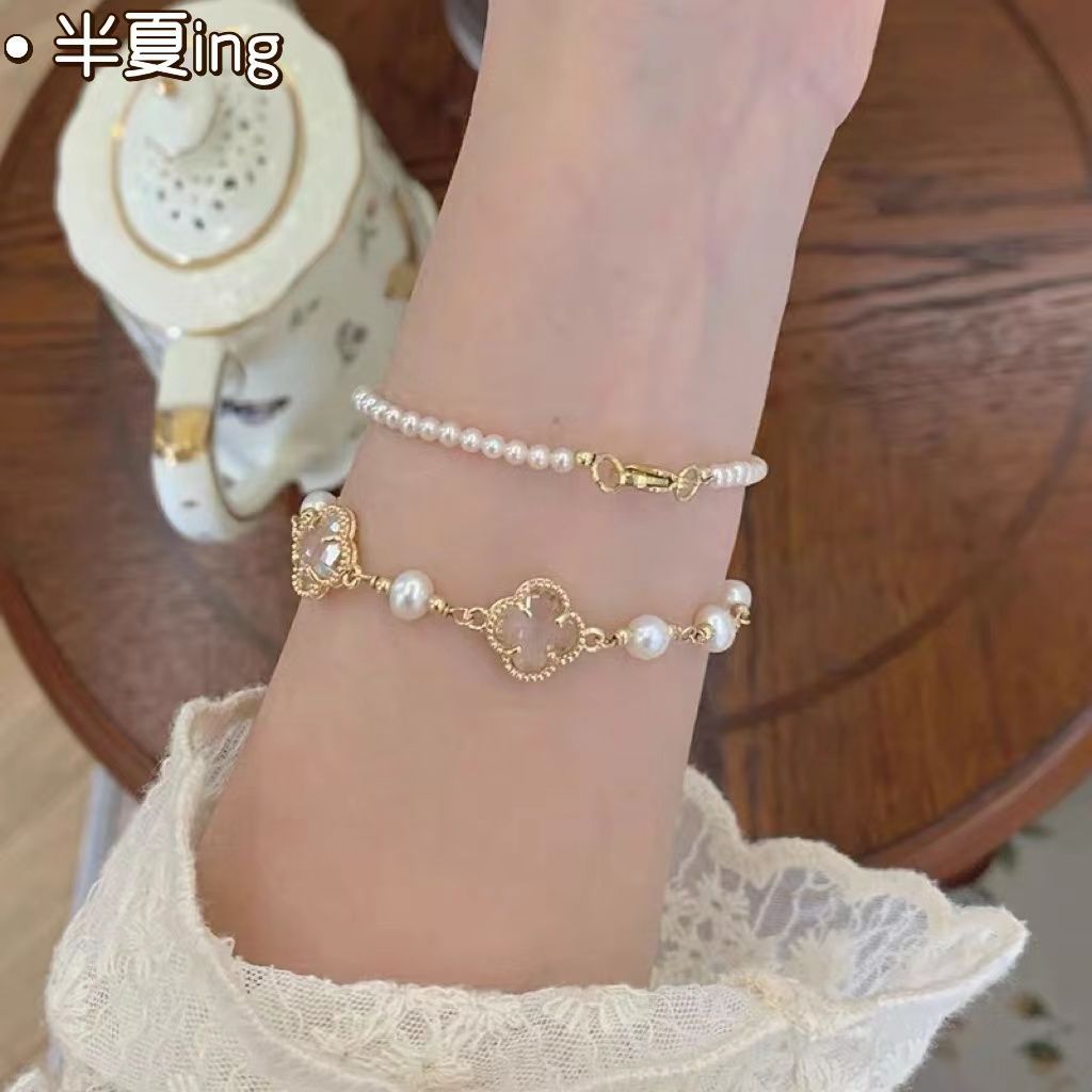 네잎 클로버 팔찌 여성 심플