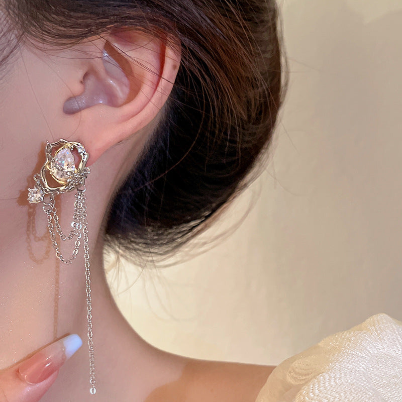 گوشواره های نامنظم حاشیه ای زیرکون قطره ای