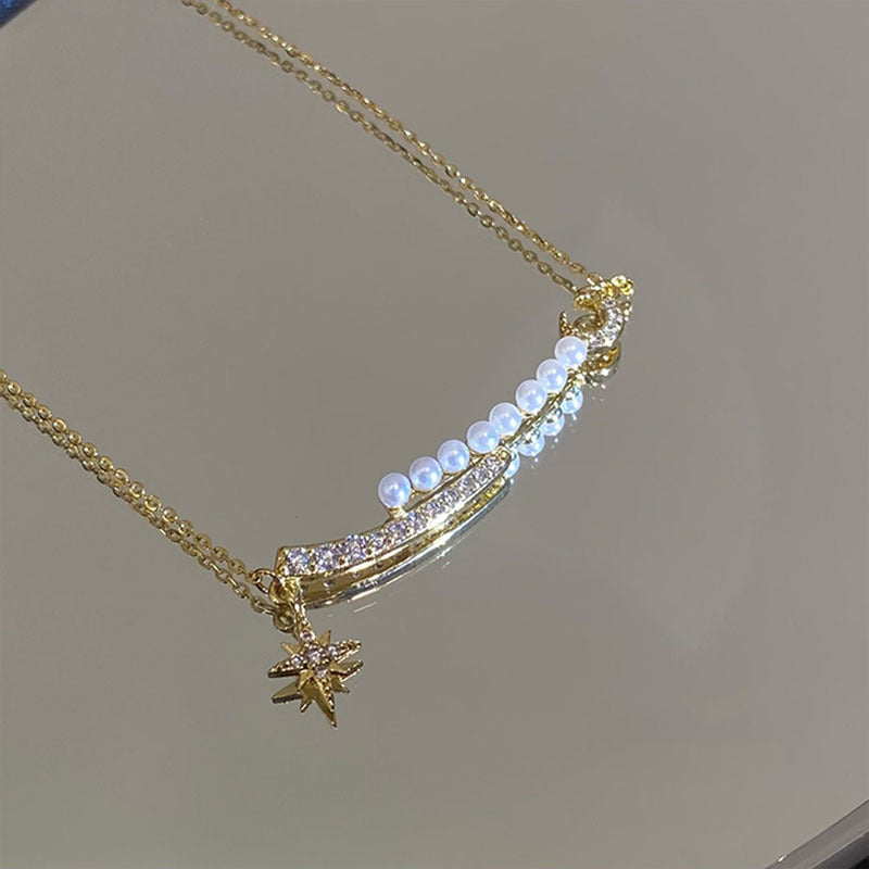 Stern-Mond-Jane-Naht-Halskette