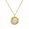 French Retro Simple Baroque Freshwater Button Necklace Mother