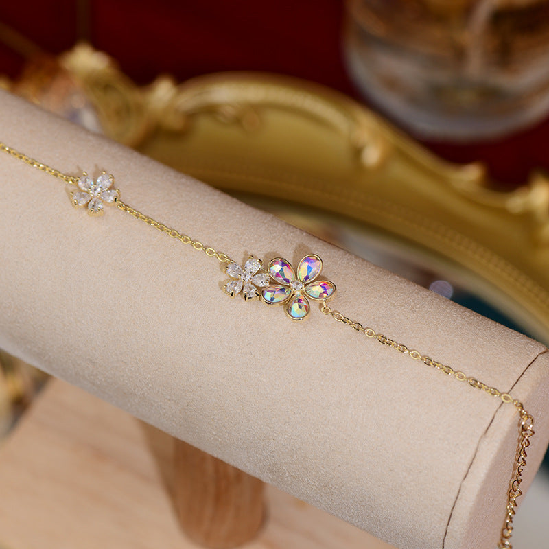 Fresh Flowers Full Diamond Crystal Aurora Bracelet