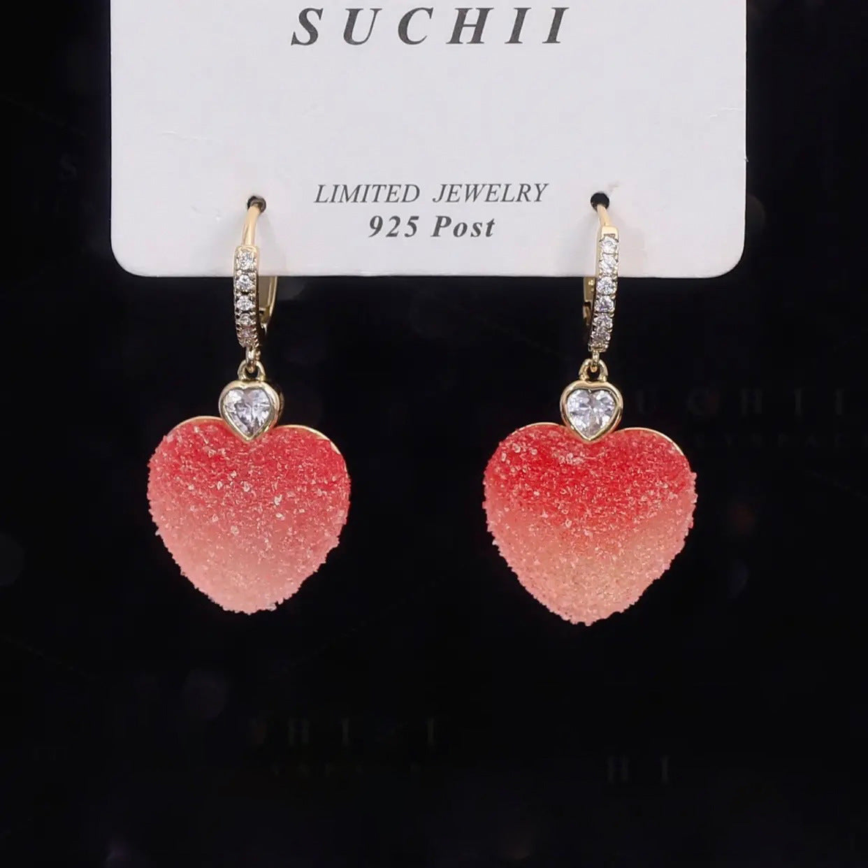 Geometric soft candy love zircon ear buckle