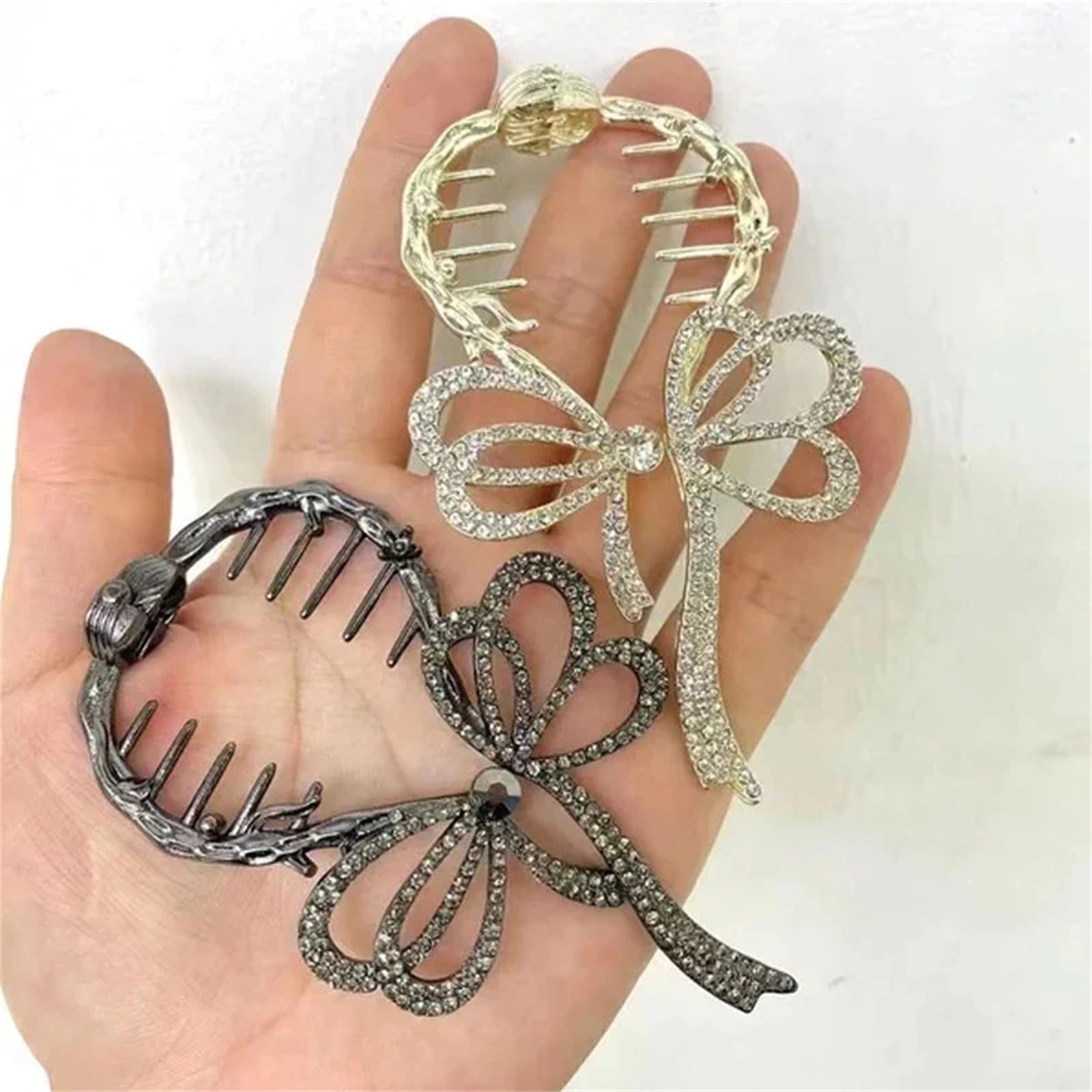 Rhinestone Bow Hairpin