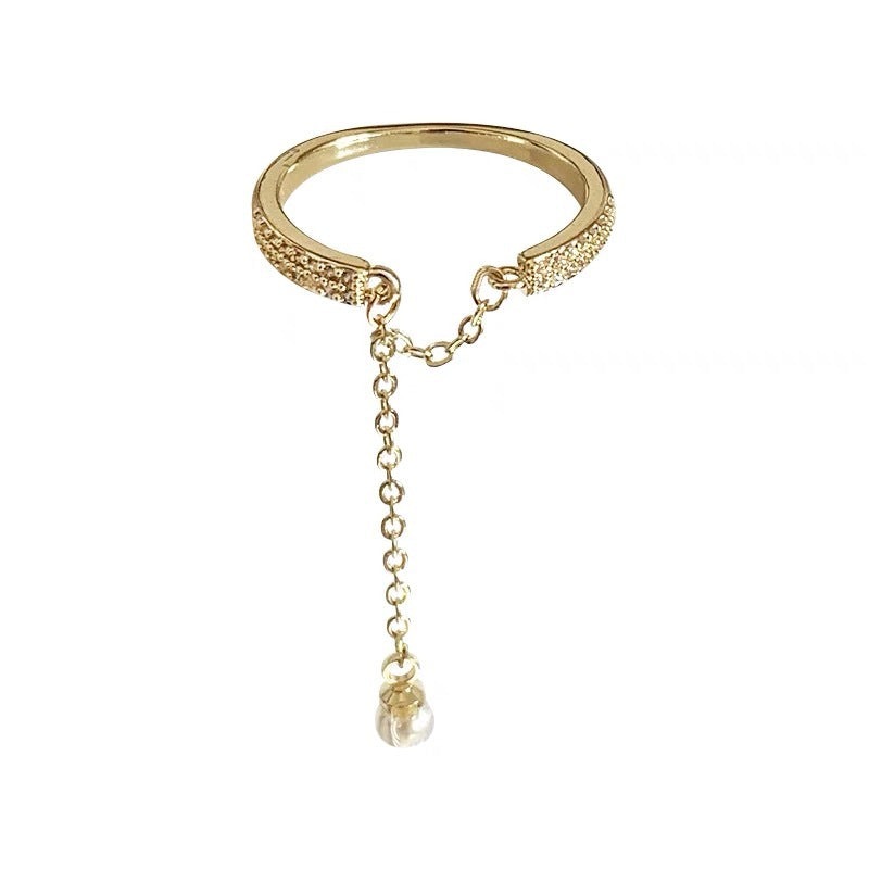 Nhẫn mặt trăng gió lạnh nạm kim cương