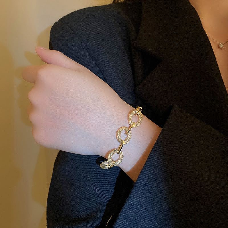 ক্রিস্টাল গ্রিড চেইন ব্রেসলেট