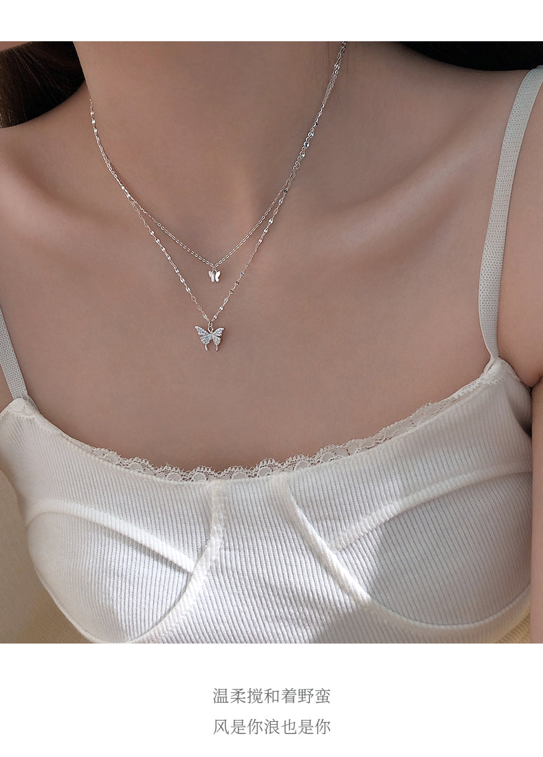 ডাবল বাটারফ্লাই নেকলেস মহিলা