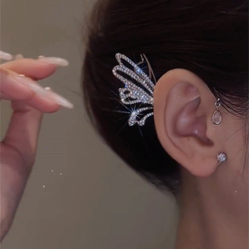 گوشواره گیره گوش سوراخ بال های پروانه ای الماس