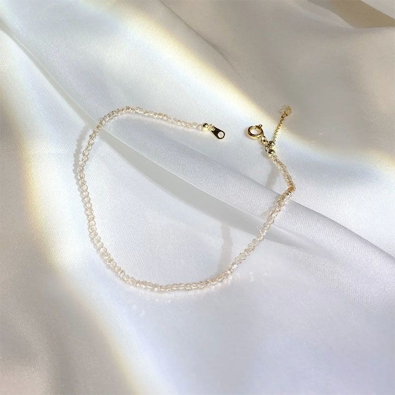 Simple temperament crystal does not fade anklet