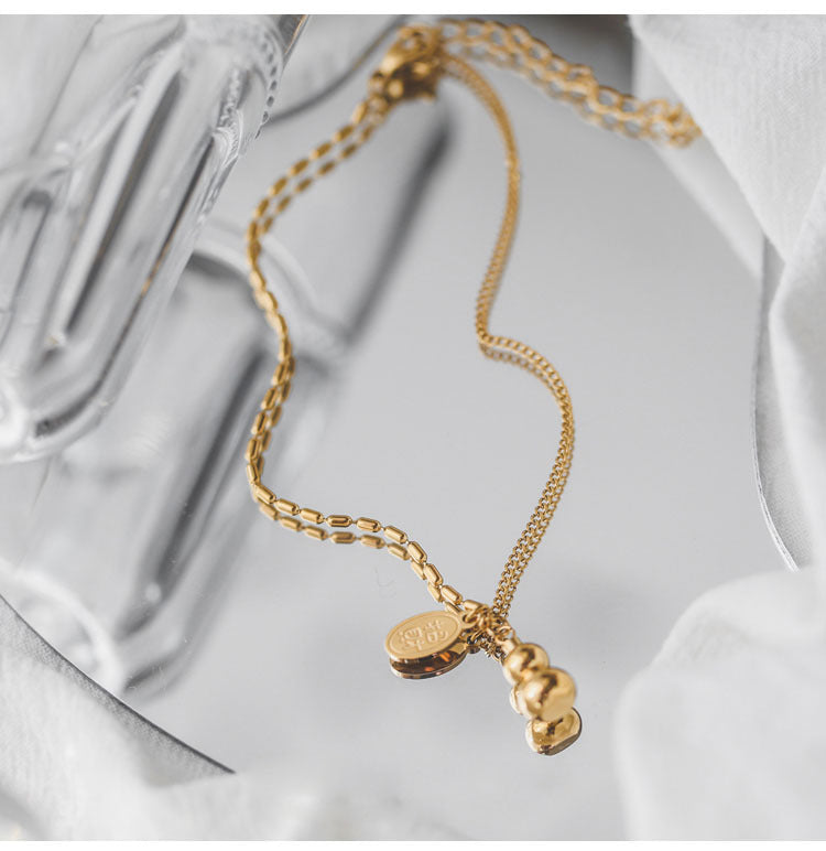 18 Karat vergoldetes, mit Kürbis überzogenes Fußkettchen, weibliches fortschrittliches Gefühlsdesign, verblasst nicht