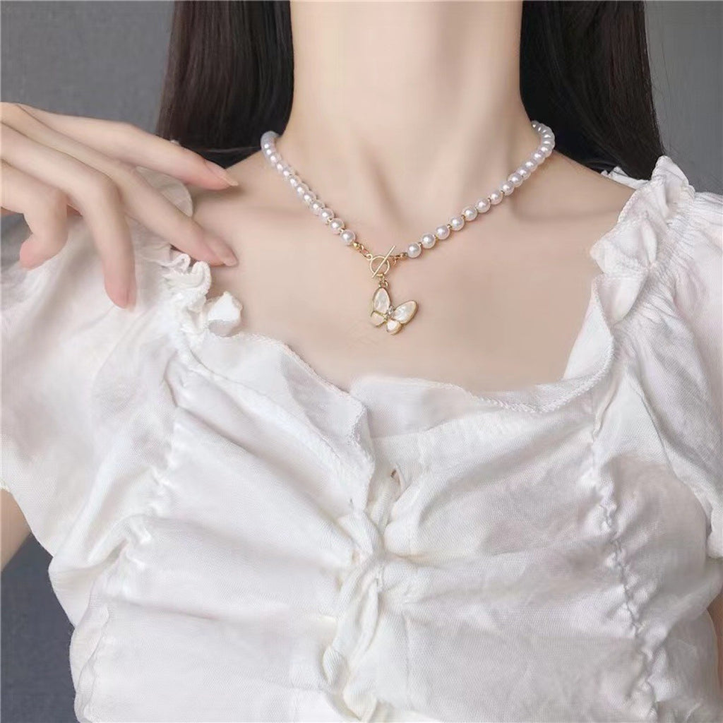 নেকলেস ওপাল বাটারফ্লাই নেকলেস নেক চেইন