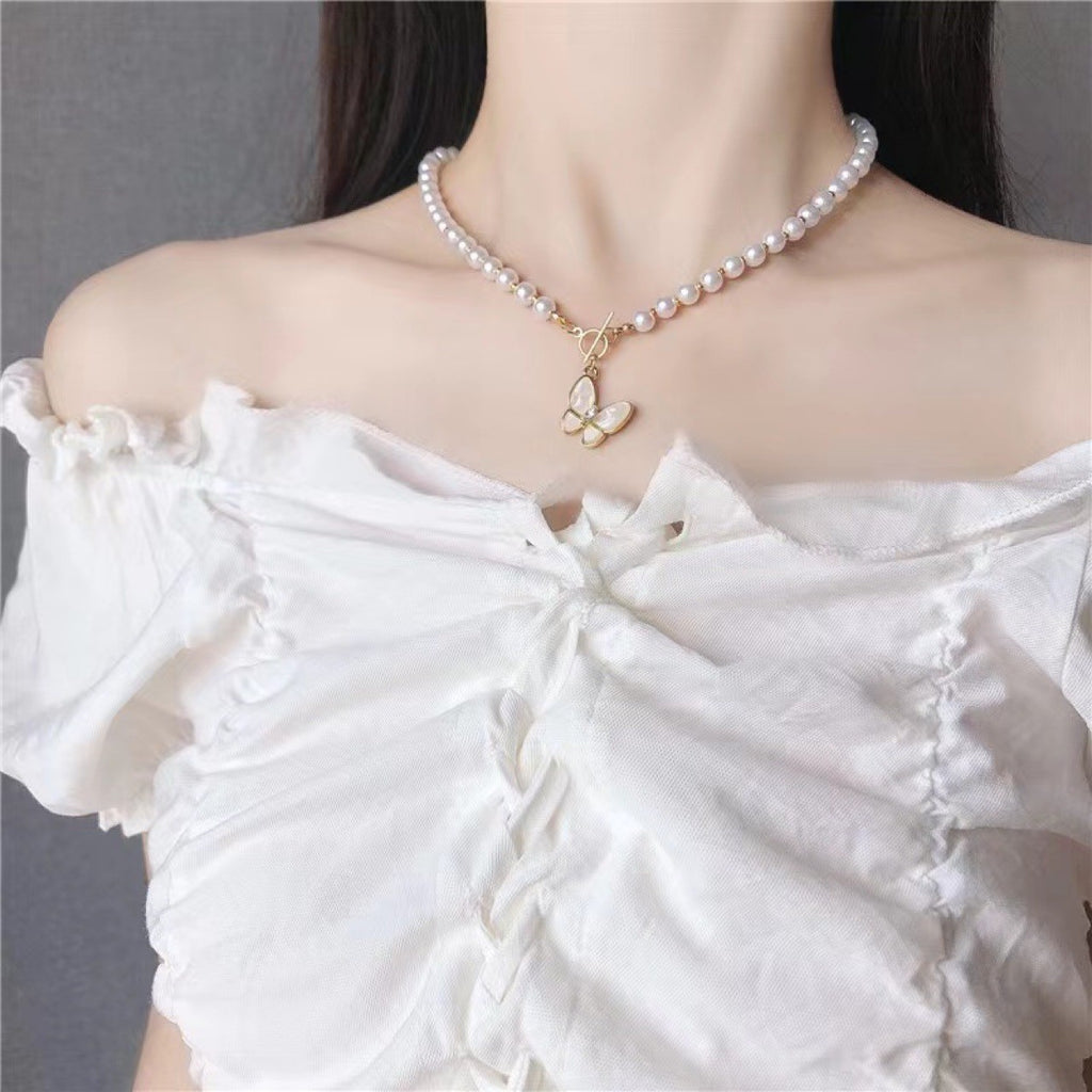 নেকলেস ওপাল বাটারফ্লাই নেকলেস নেক চেইন