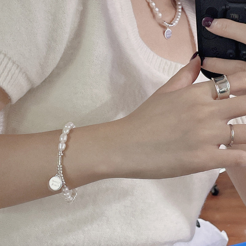 Rantai klavikula air tawar perak sterling S925