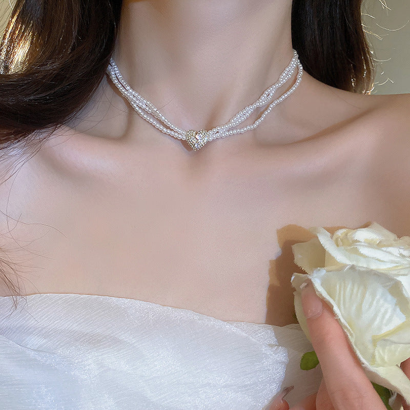 True Gold galvanisierte Magnet-Diamant-Liebes-Halskette