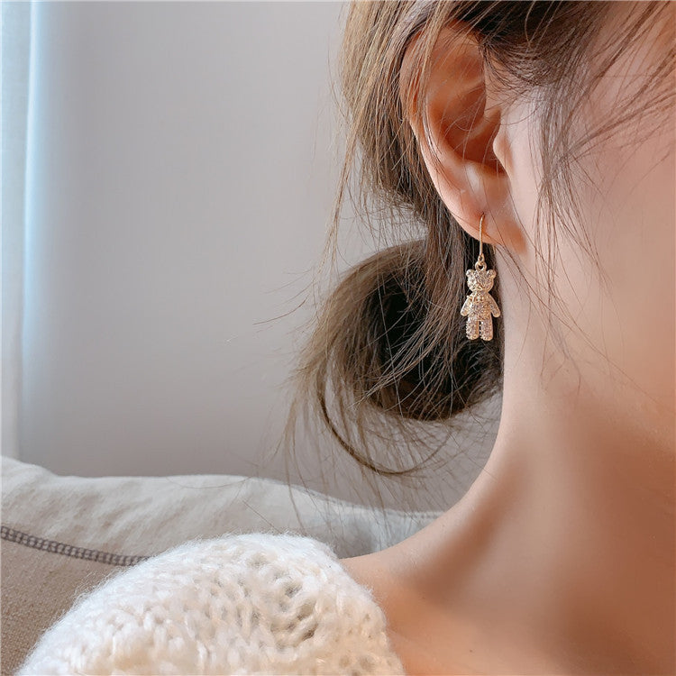 گوشواره خرس الماس ساده