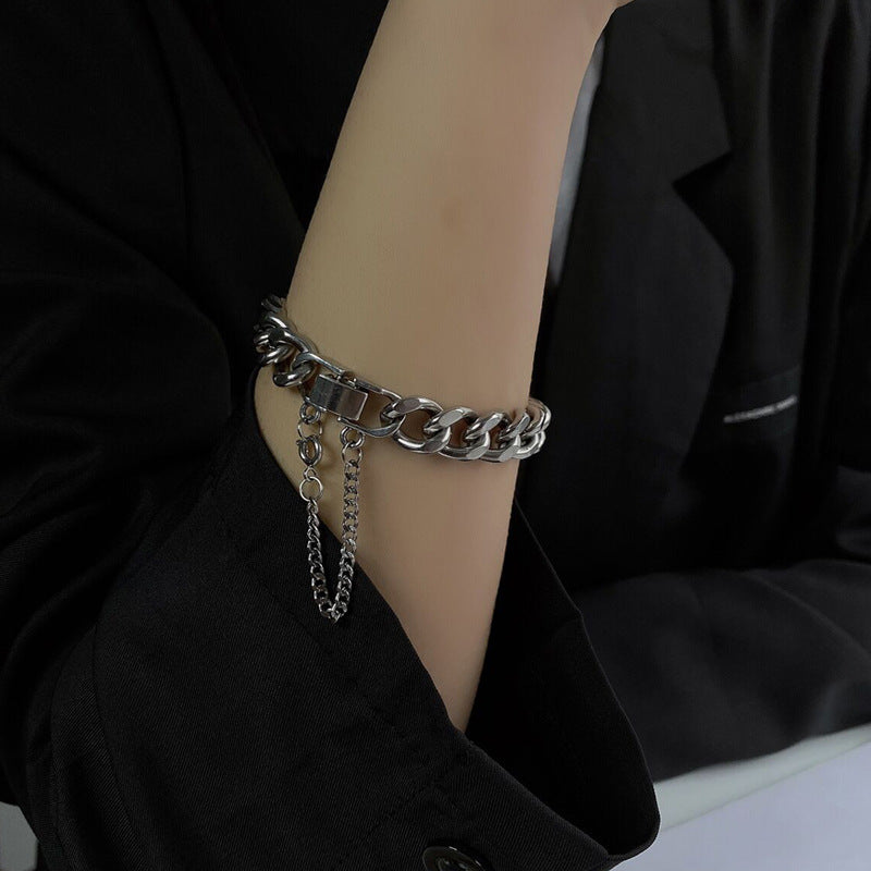 Erkekler ve Kadınlar için basit Küba Bilezik Hip Hop Bilezik Çift Handwear