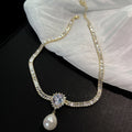 zircon neck chain water drop necklace clavicle chain necklace collar female