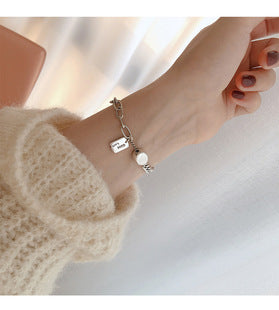 Retro personality s925 silver plated bracelet female