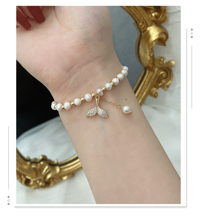 찬바람 크리스탈 피시테일 팔찌