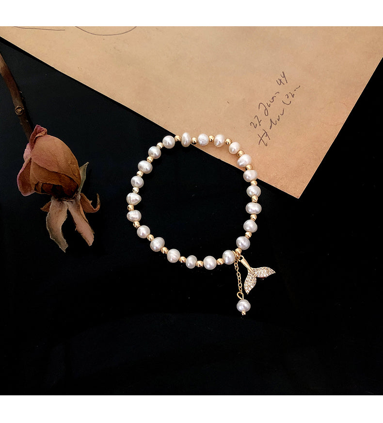 찬바람 크리스탈 피시테일 팔찌